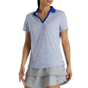 Foot Joy Blue Short Sleeve Polo Shirt Womens Size M Golf Tennis Pickleball